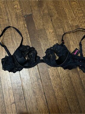 La Senza Open Cup Balconette Bra with Lace Overlay